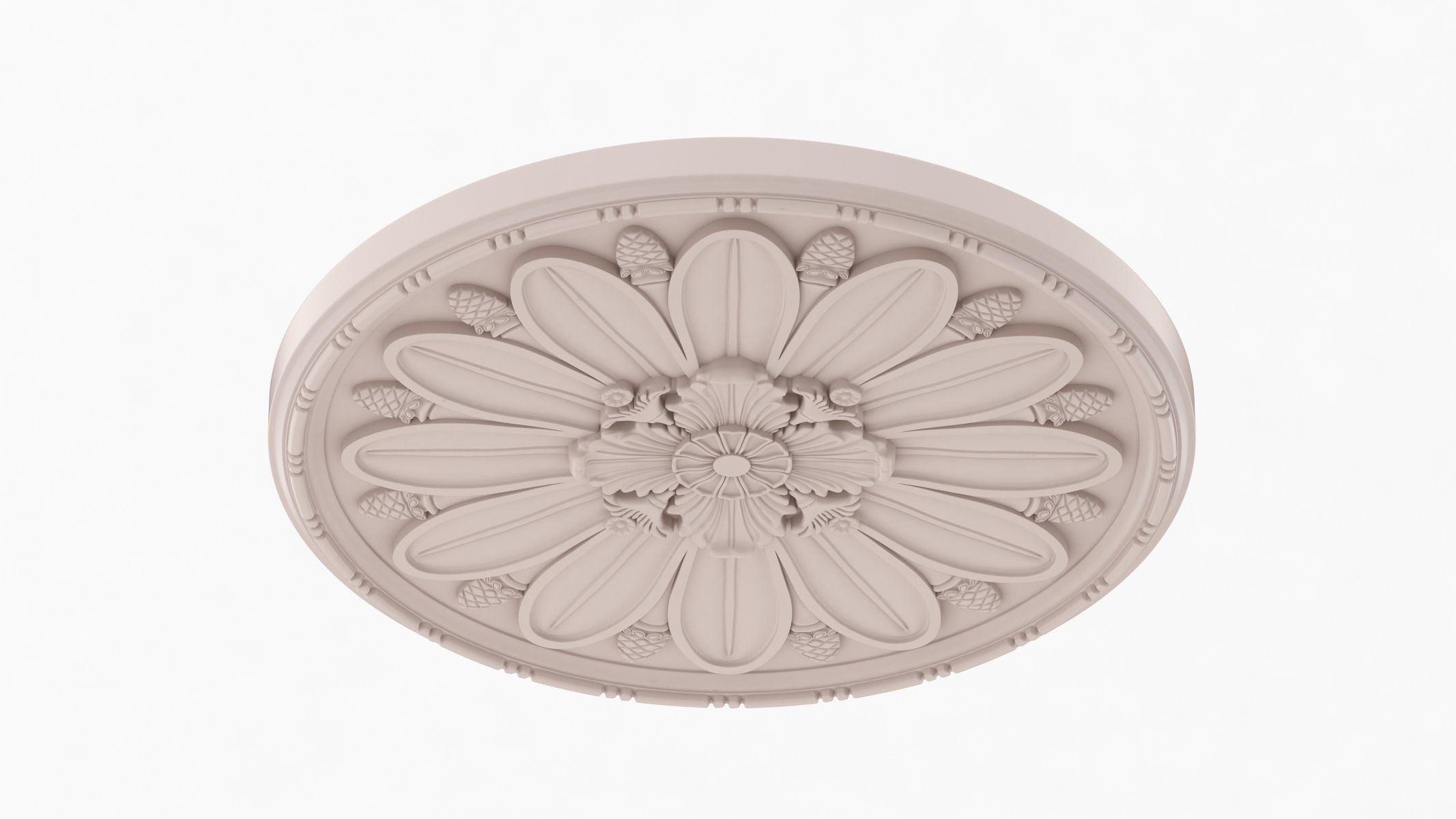 Classic Ceiling Medallion 45 3D model_3