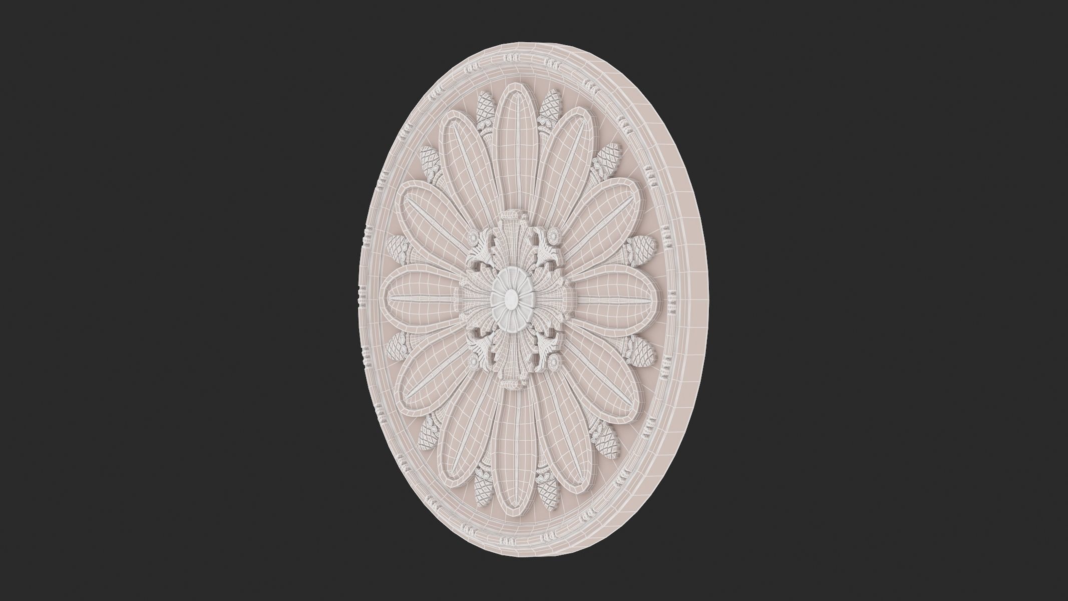 Classic Ceiling Medallion 45 3D model_7