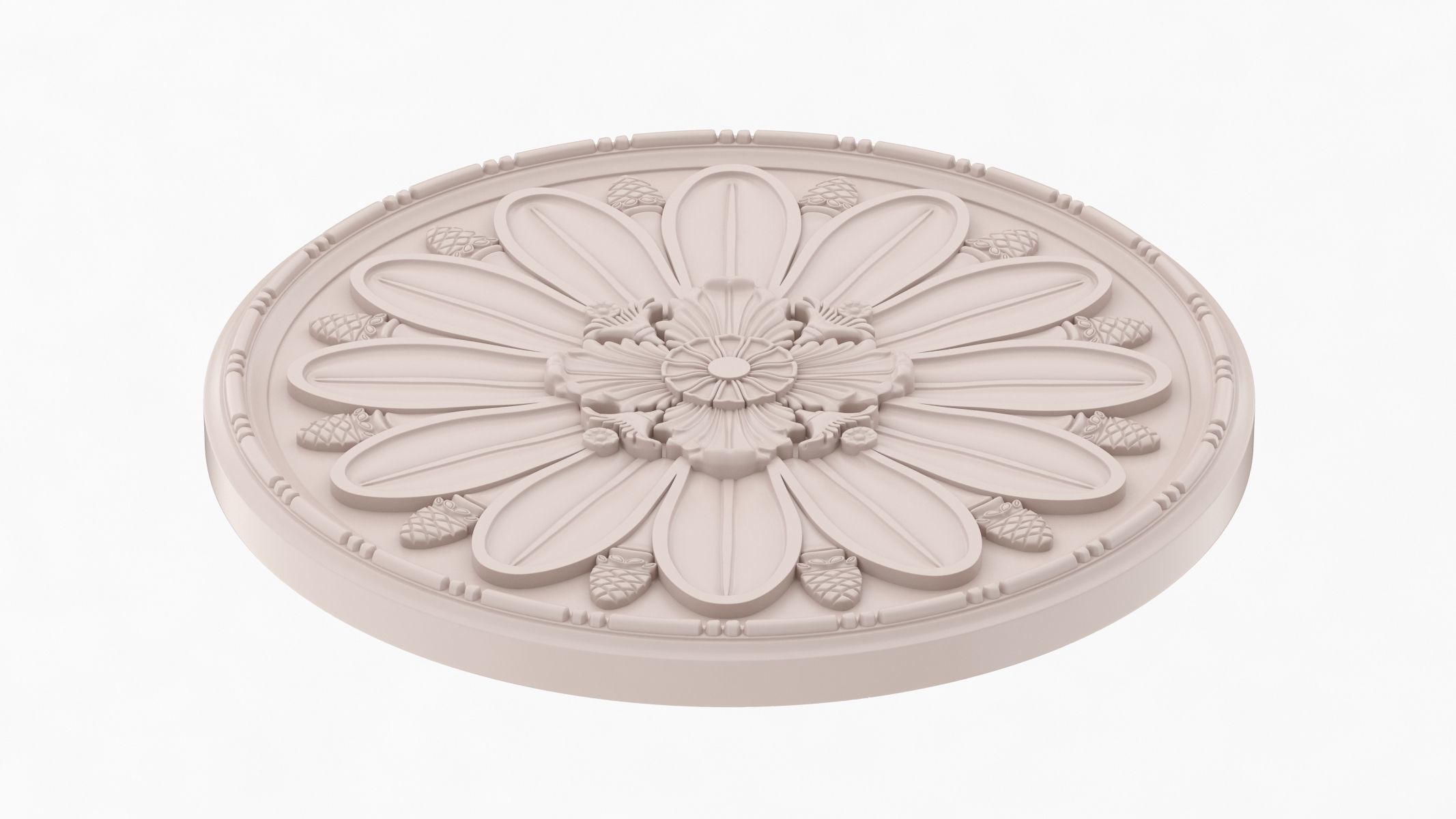 Classic Ceiling Medallion 45 3D model_4