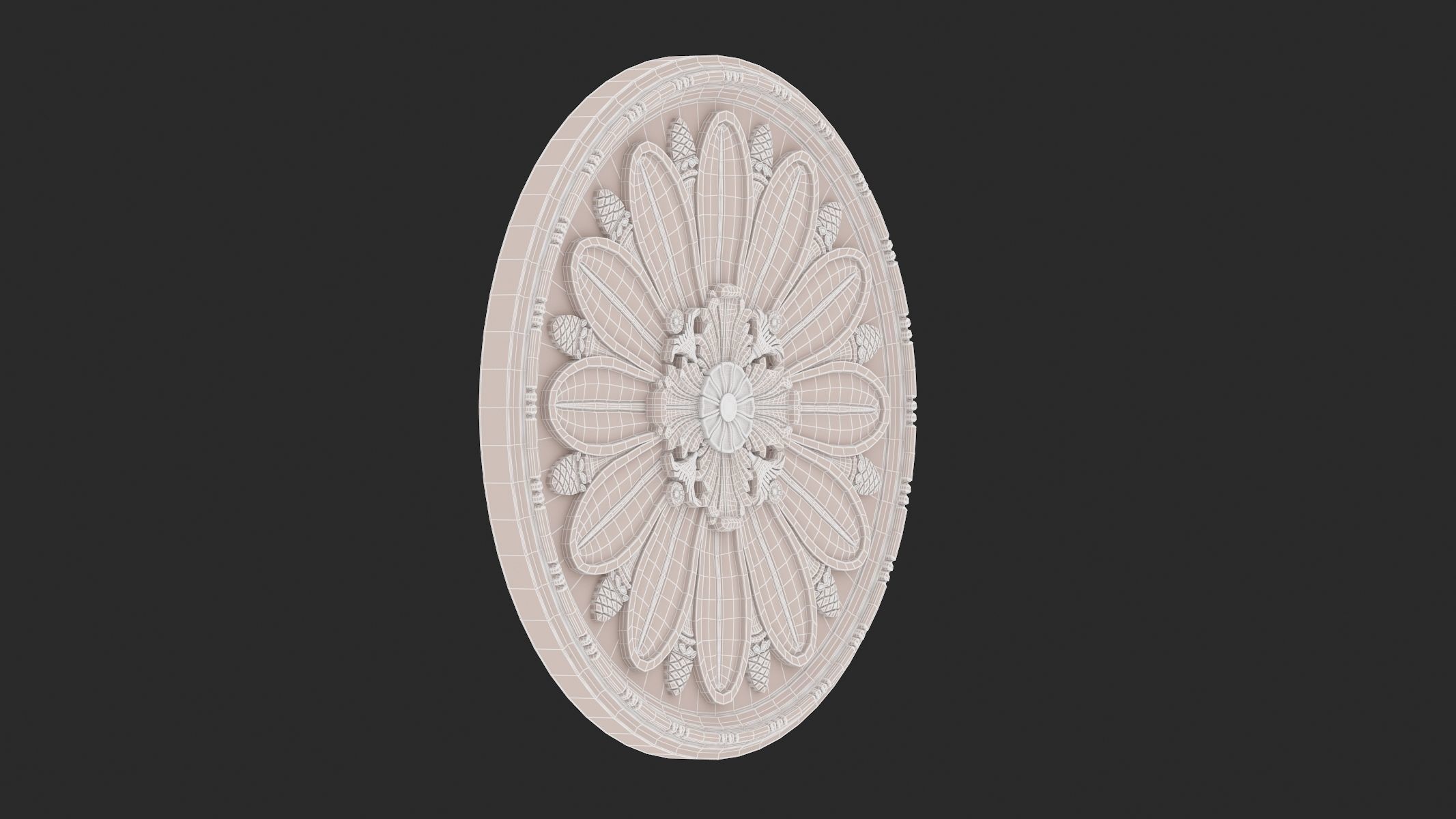 Classic Ceiling Medallion 45 3D model_6