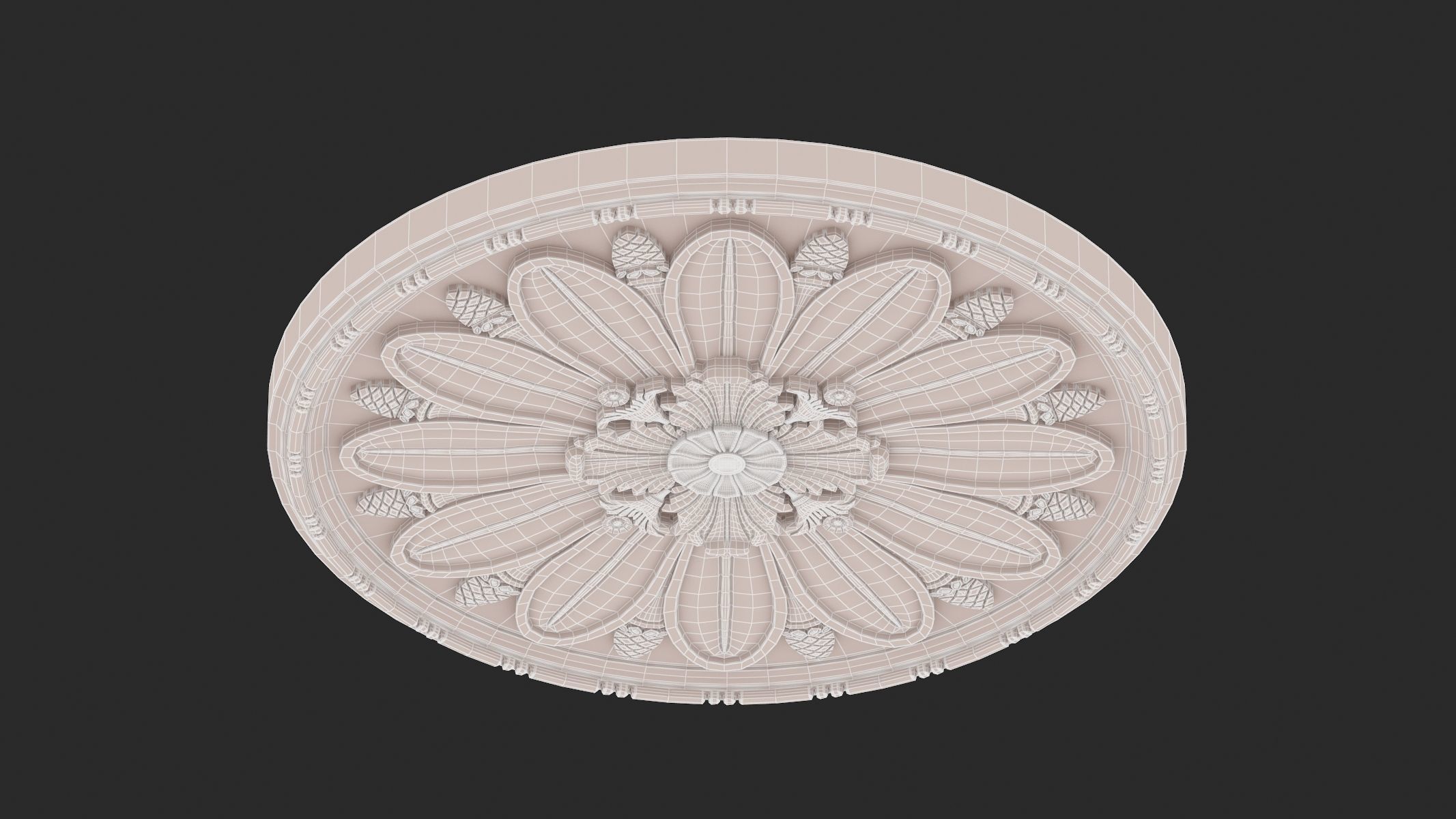 Classic Ceiling Medallion 45 3D model_8