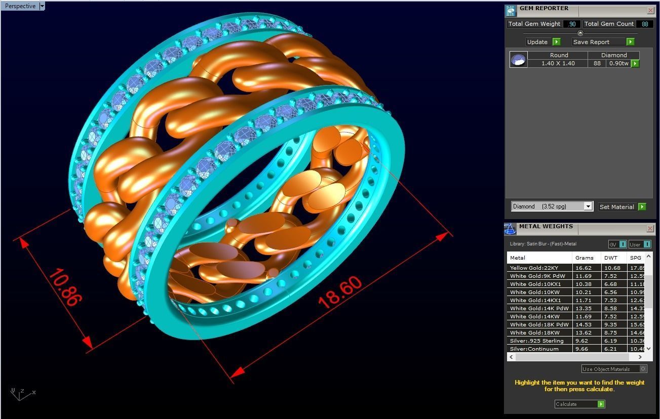 Chain Diamond ring - Miami Cuban ring - N8531A size 8 dot 5 3D print model_10