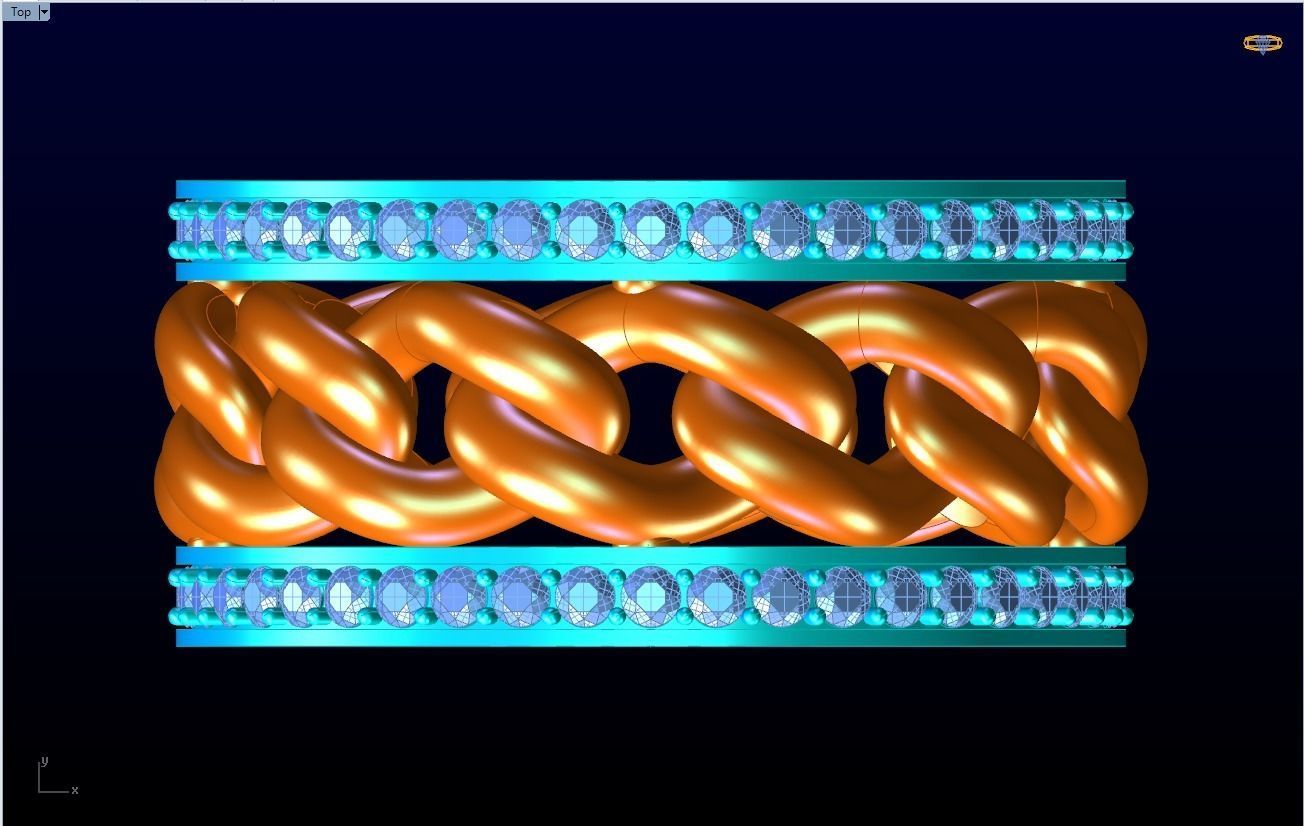 Chain Diamond ring - Miami Cuban ring - N8531A size 8 dot 5 3D print model_15