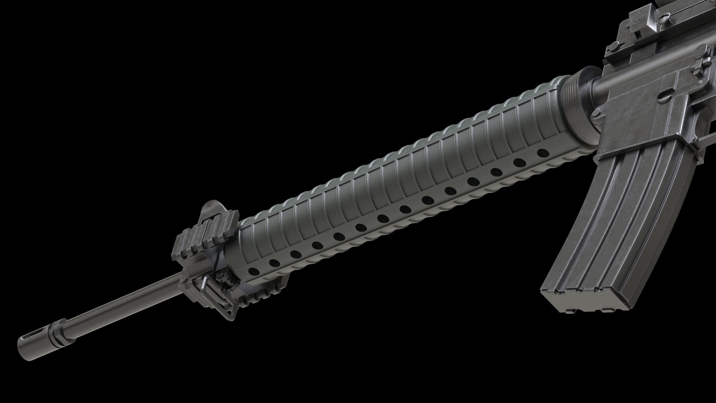 Colt Canada C7A2 Low Poly Low-poly 3D model_10