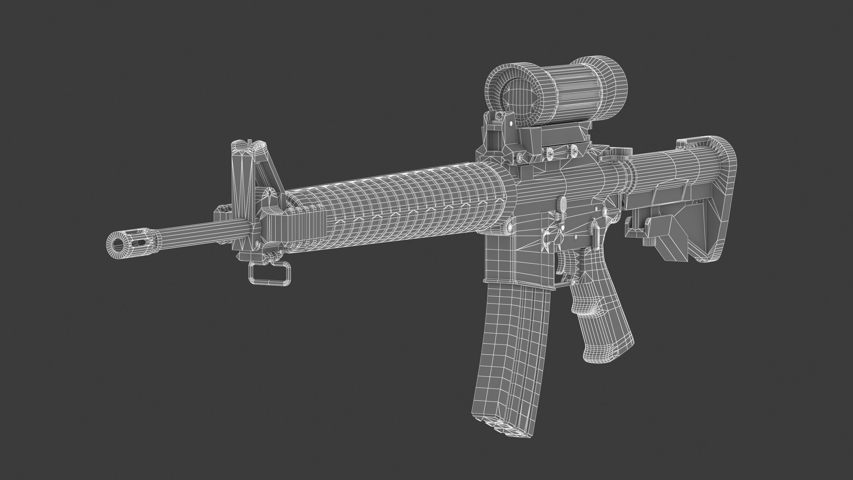 Colt Canada C7A2 Low Poly Low-poly 3D model_18