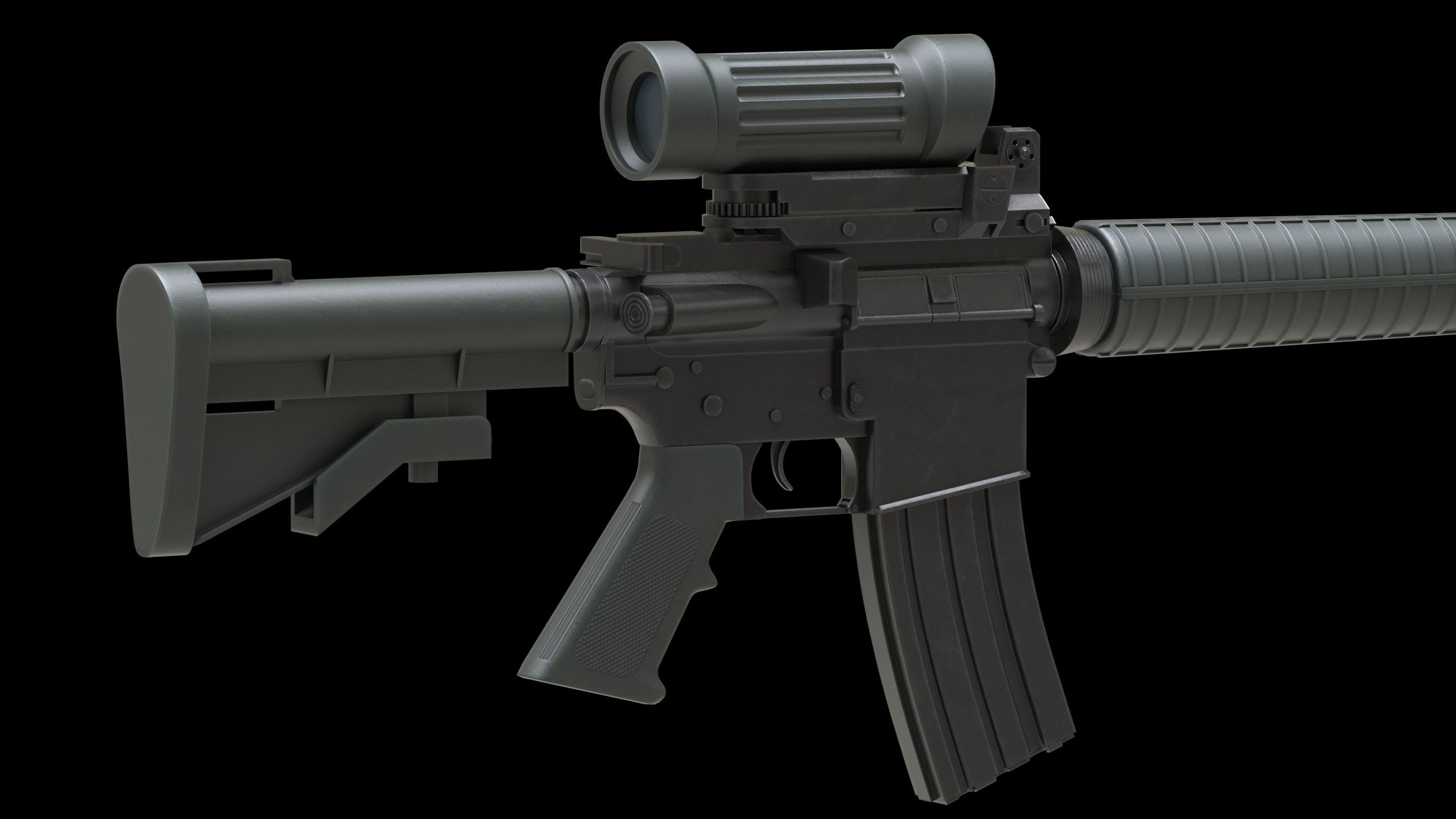 Colt Canada C7A2 Low Poly Low-poly 3D model_5