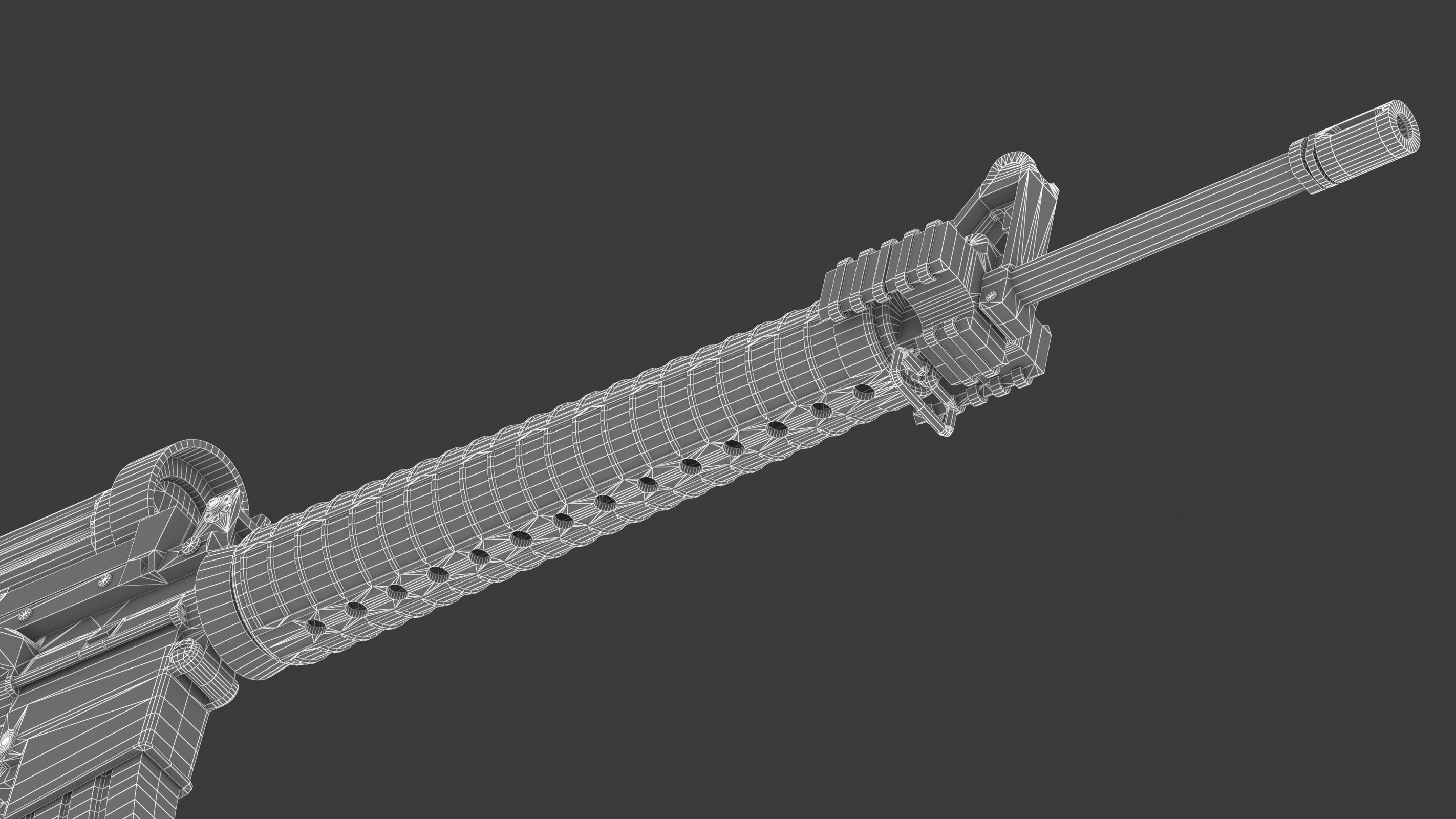 Colt Canada C7A2 Low Poly Low-poly 3D model_27