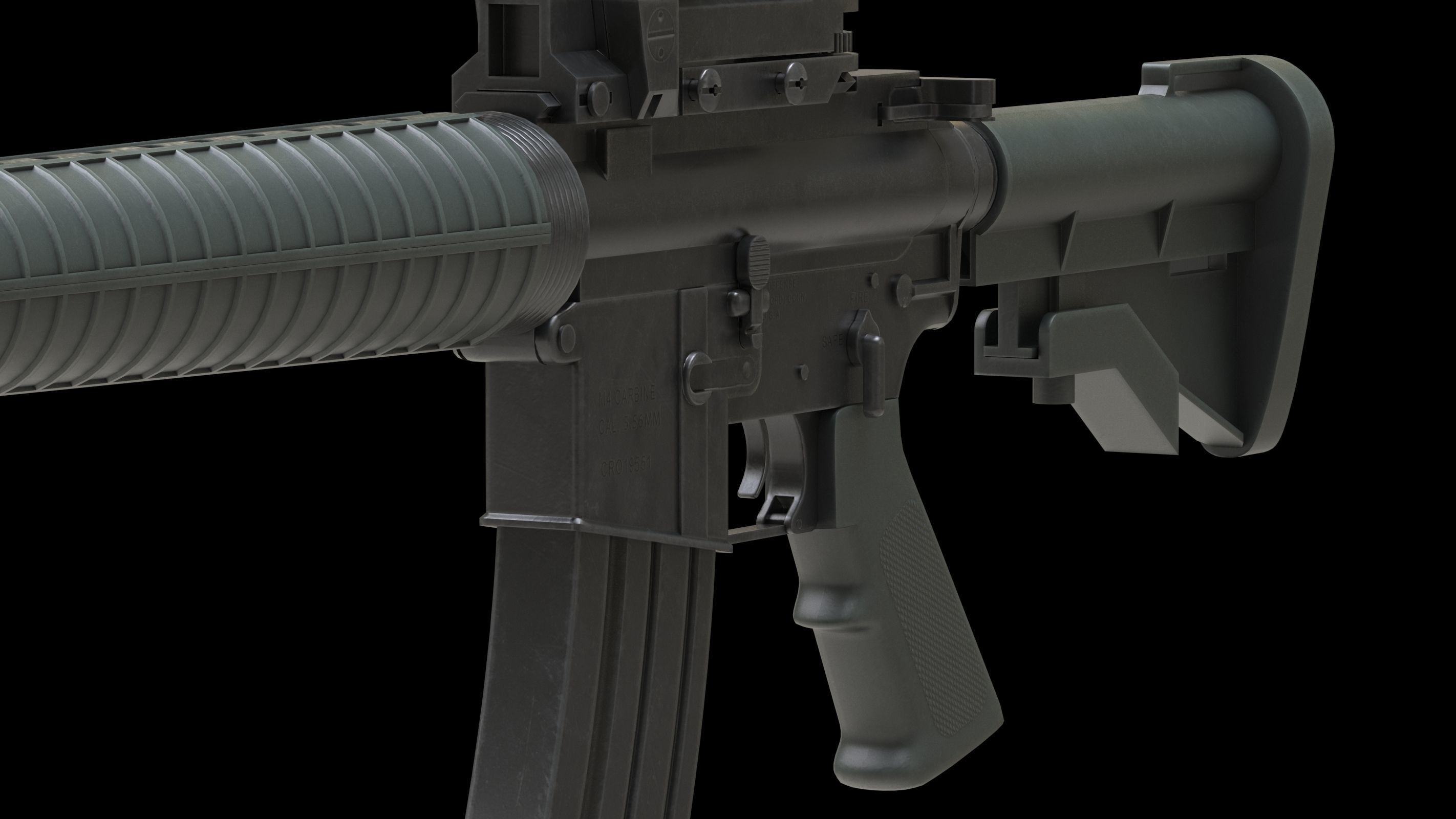 Colt Canada C7A2 Low Poly Low-poly 3D model_8