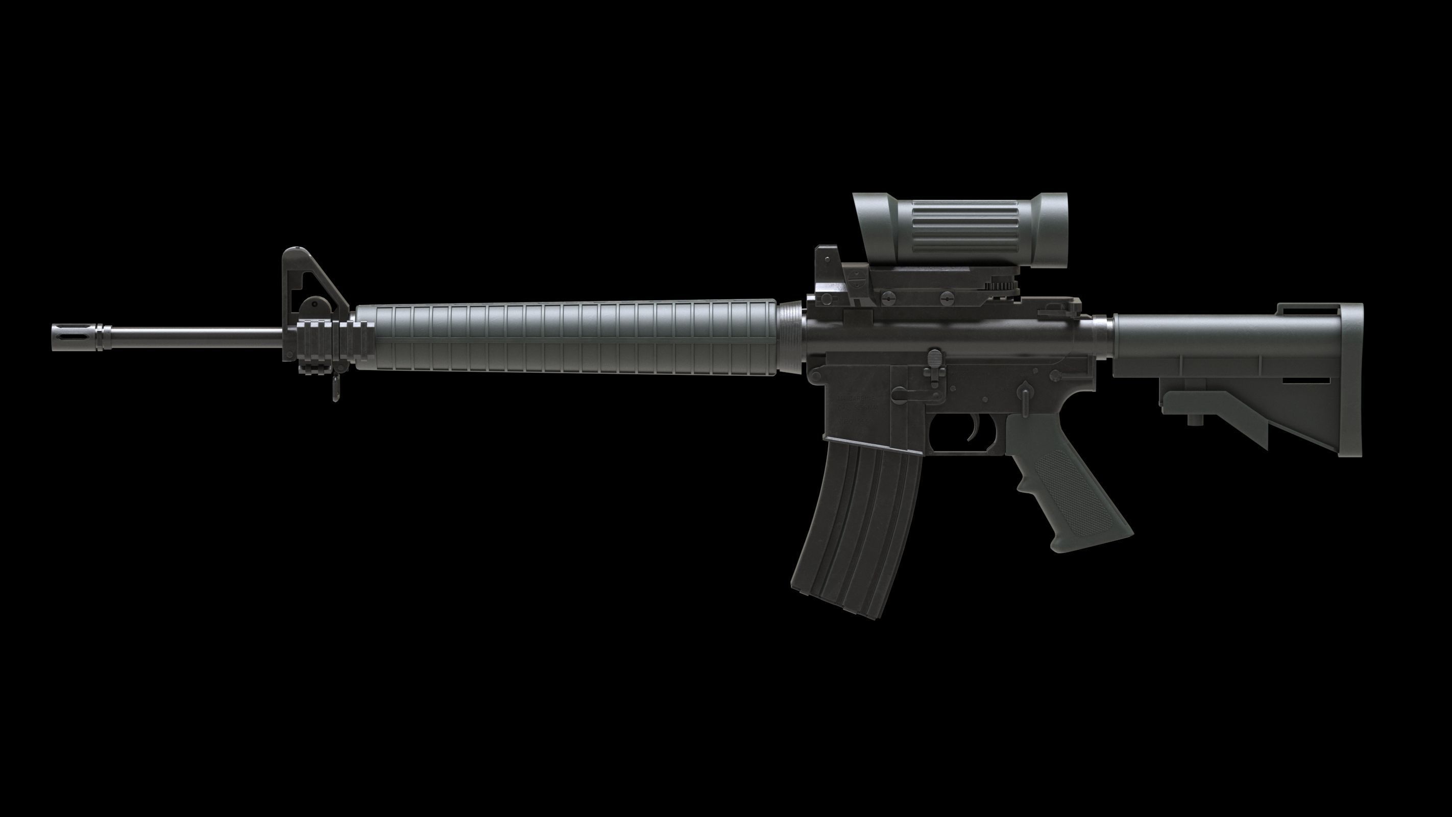 Colt Canada C7A2 Low Poly Low-poly 3D model_2