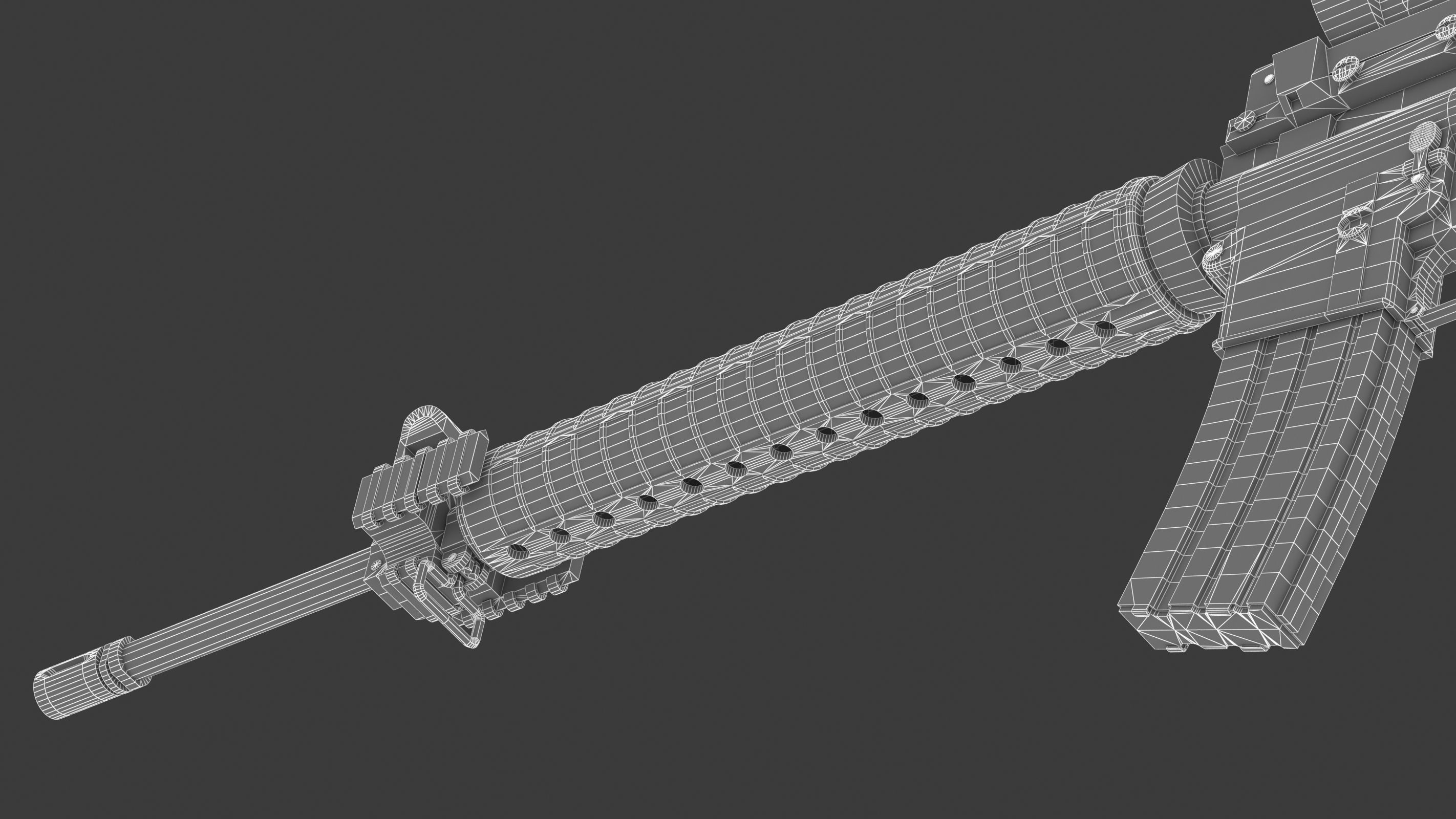 Colt Canada C7A2 Low Poly Low-poly 3D model_25