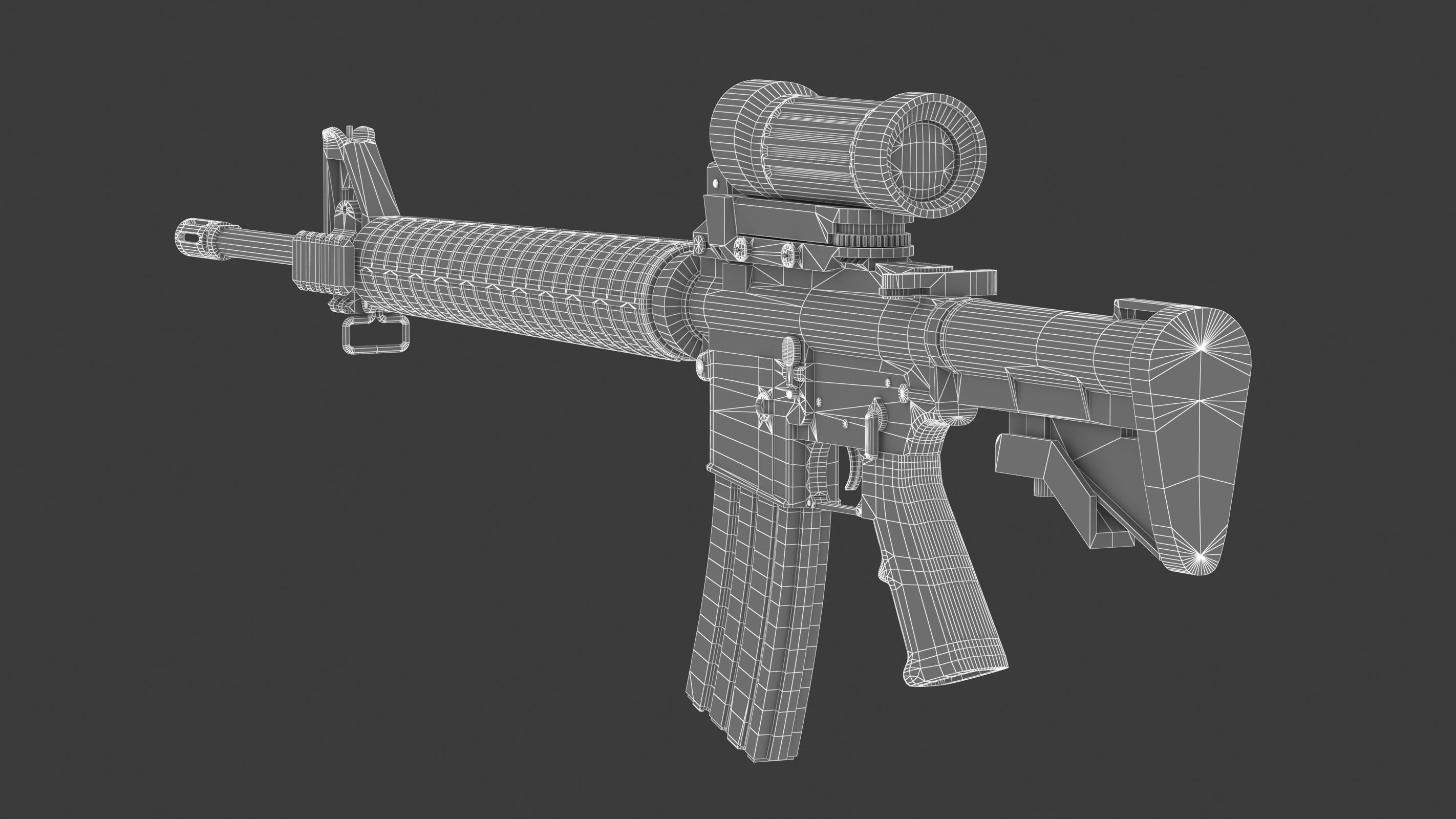 Colt Canada C7A2 Low Poly Low-poly 3D model_16