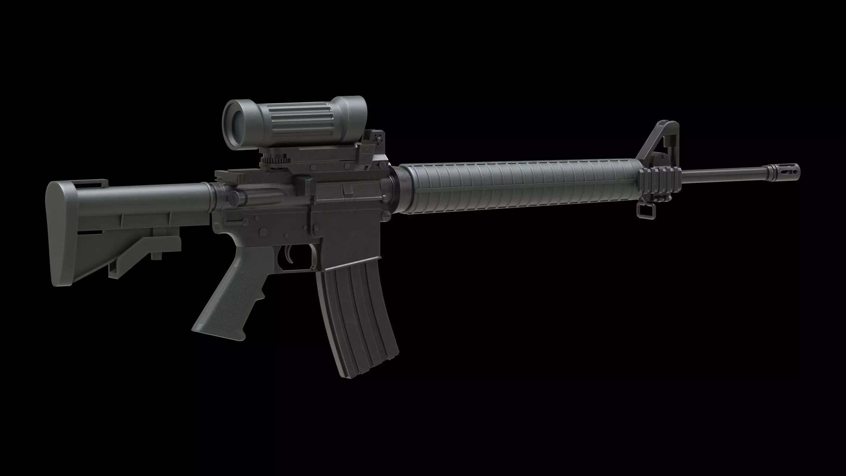 Colt Canada C7A2 Low Poly Low-poly 3D model_0