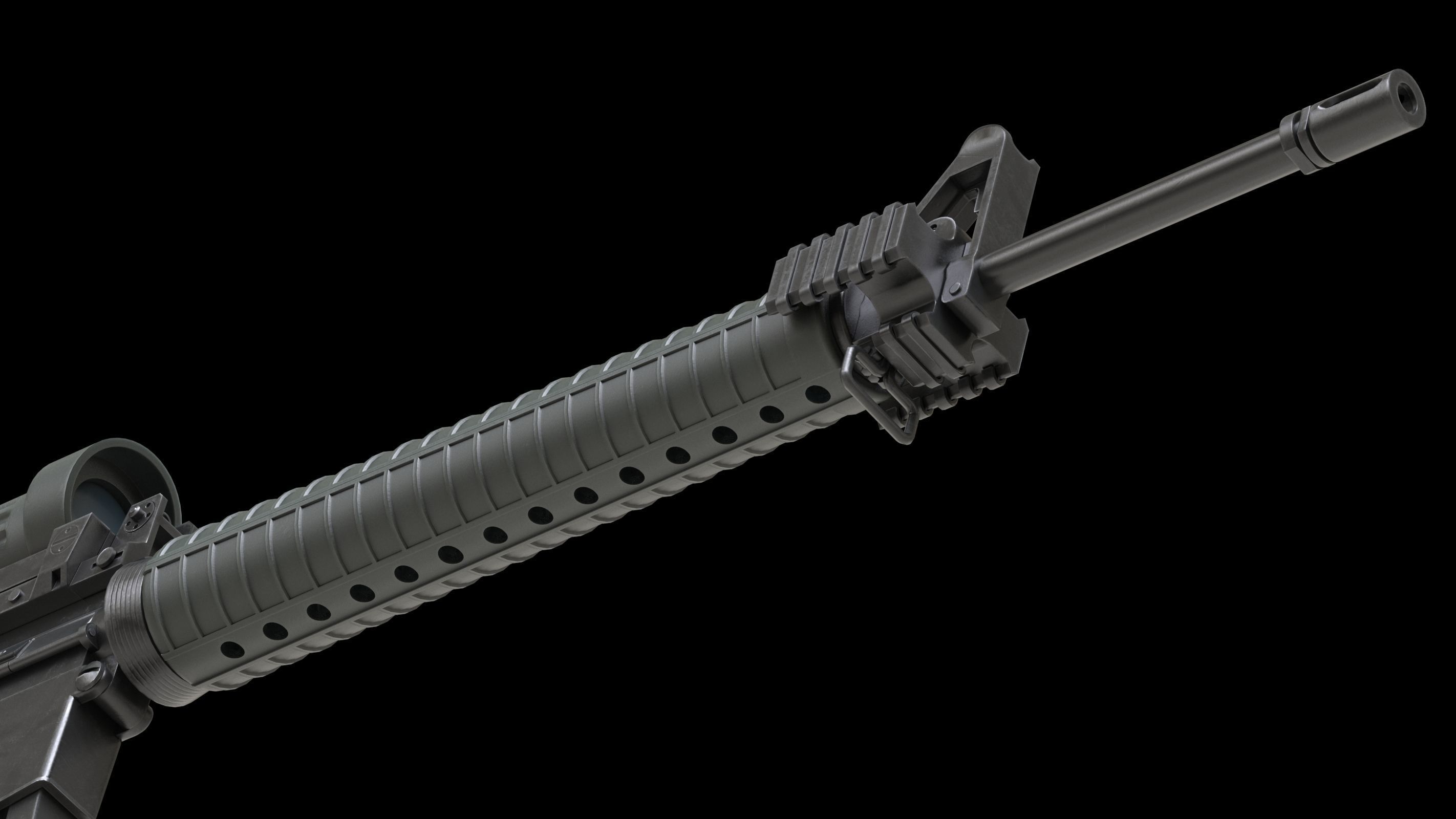 Colt Canada C7A2 Low Poly Low-poly 3D model_12