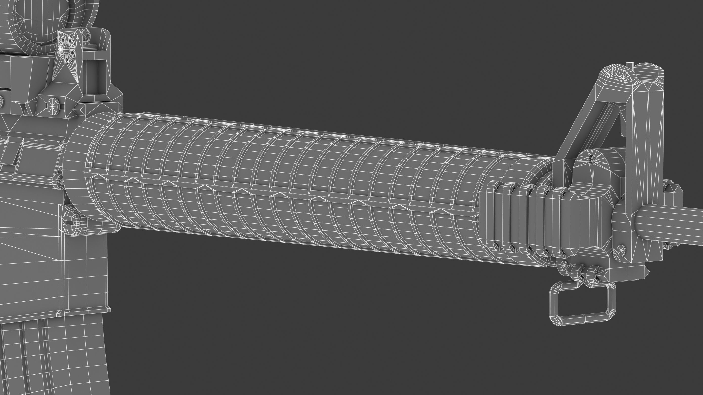 Colt Canada C7A2 Low Poly Low-poly 3D model_24