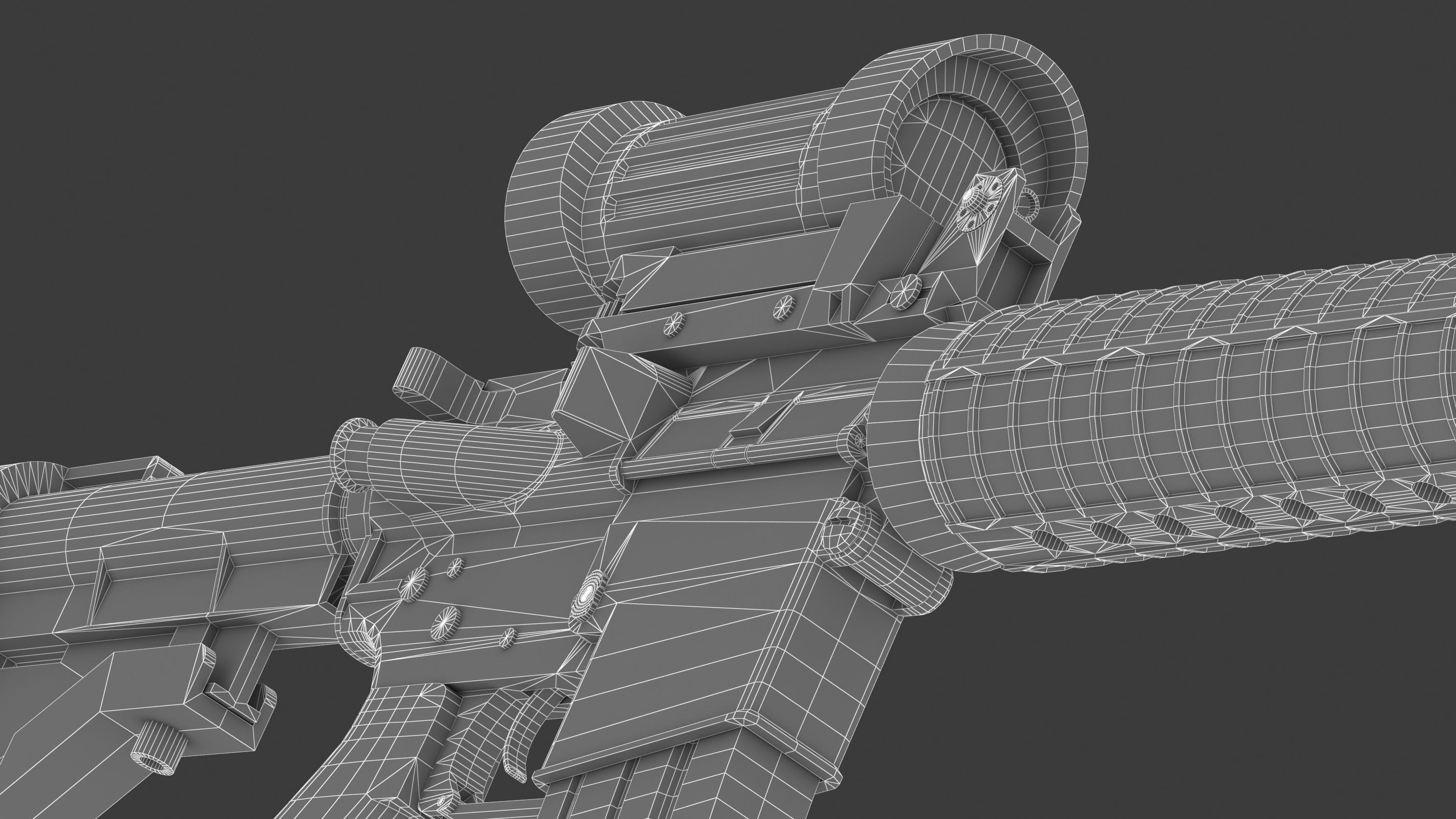 Colt Canada C7A2 Low Poly Low-poly 3D model_28