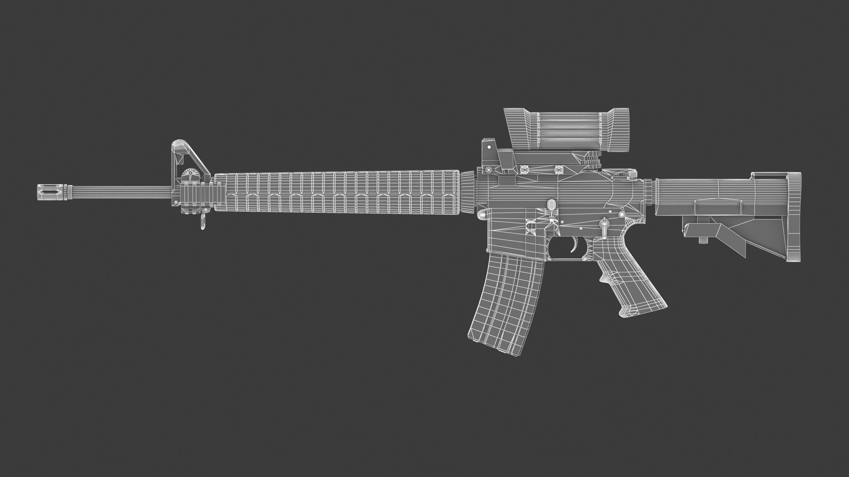 Colt Canada C7A2 Low Poly Low-poly 3D model_17