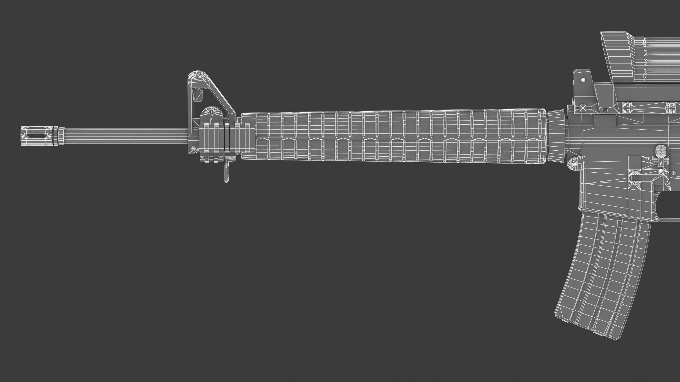 Colt Canada C7A2 Low Poly Low-poly 3D model_22