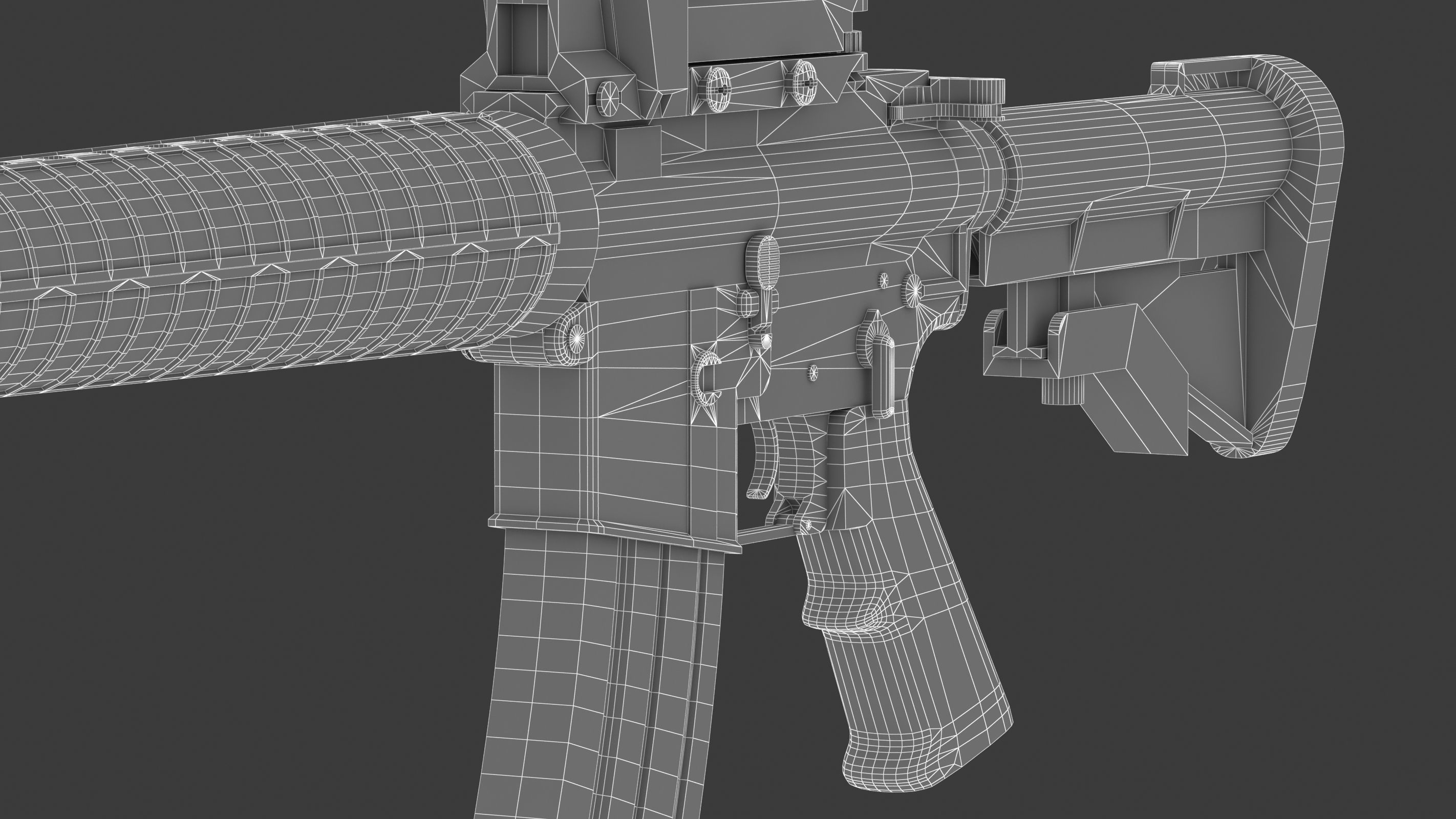 Colt Canada C7A2 Low Poly Low-poly 3D model_23