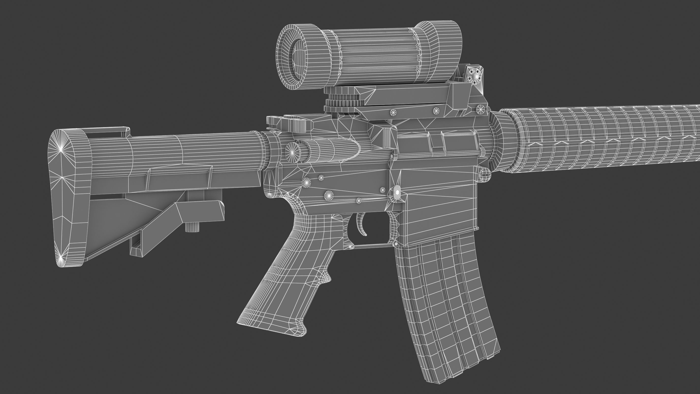 Colt Canada C7A2 Low Poly Low-poly 3D model_20