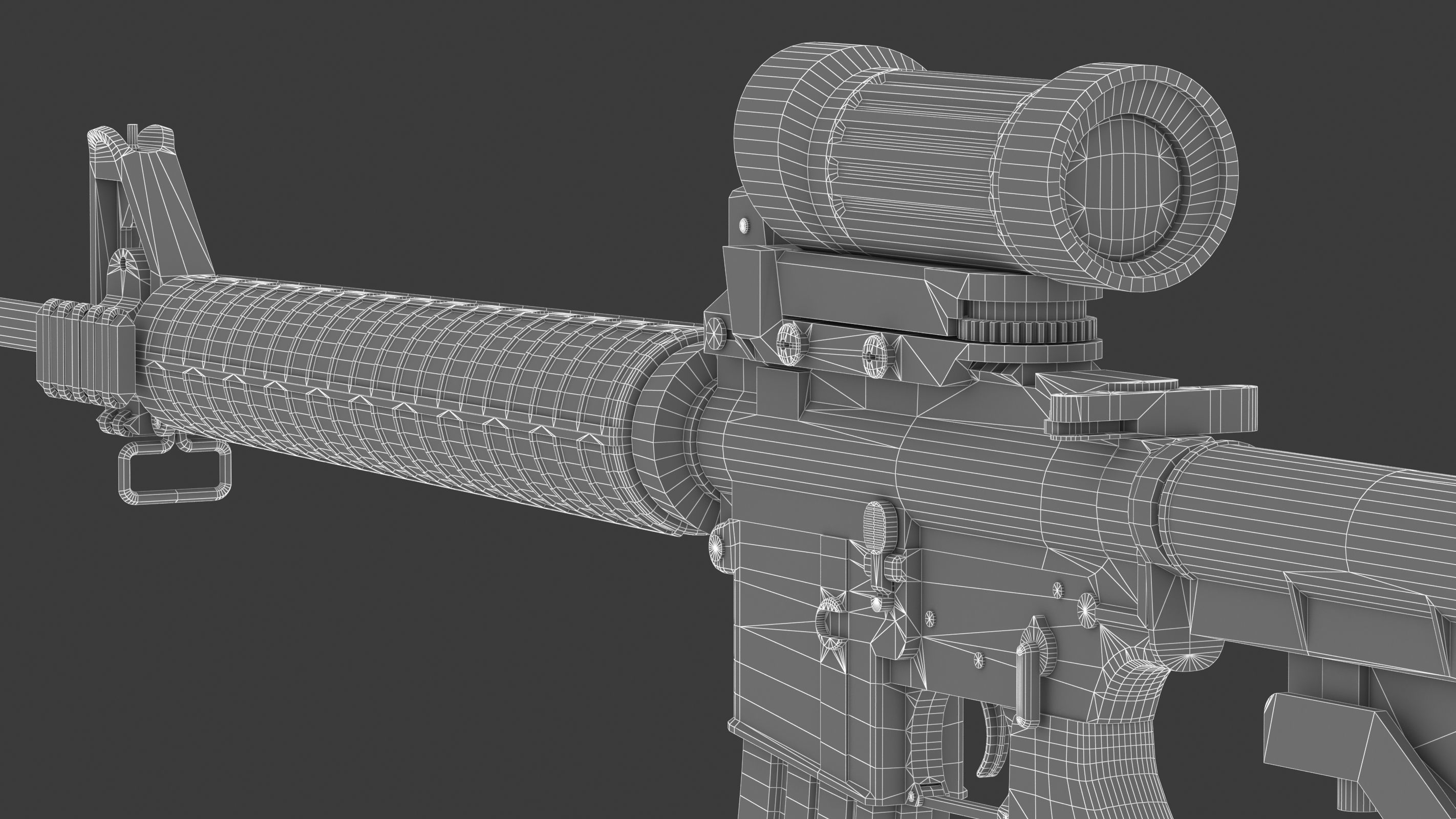 Colt Canada C7A2 Low Poly Low-poly 3D model_21