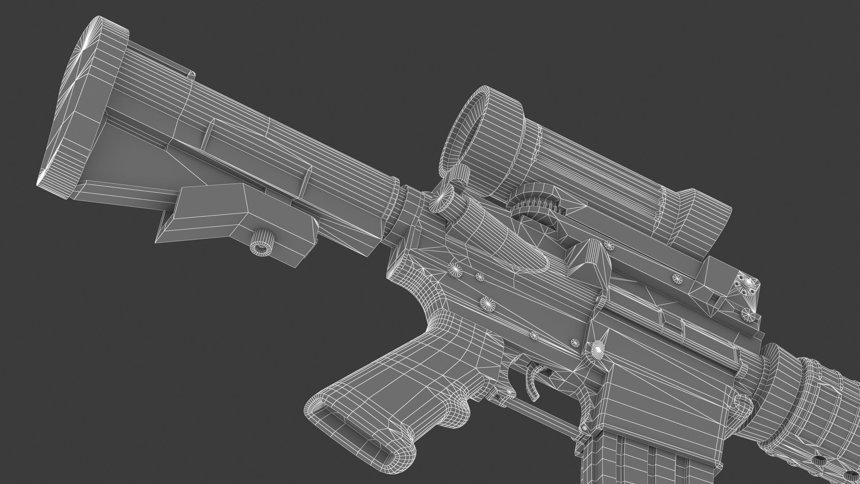 Colt Canada C7A2 Low Poly Low-poly 3D model_26