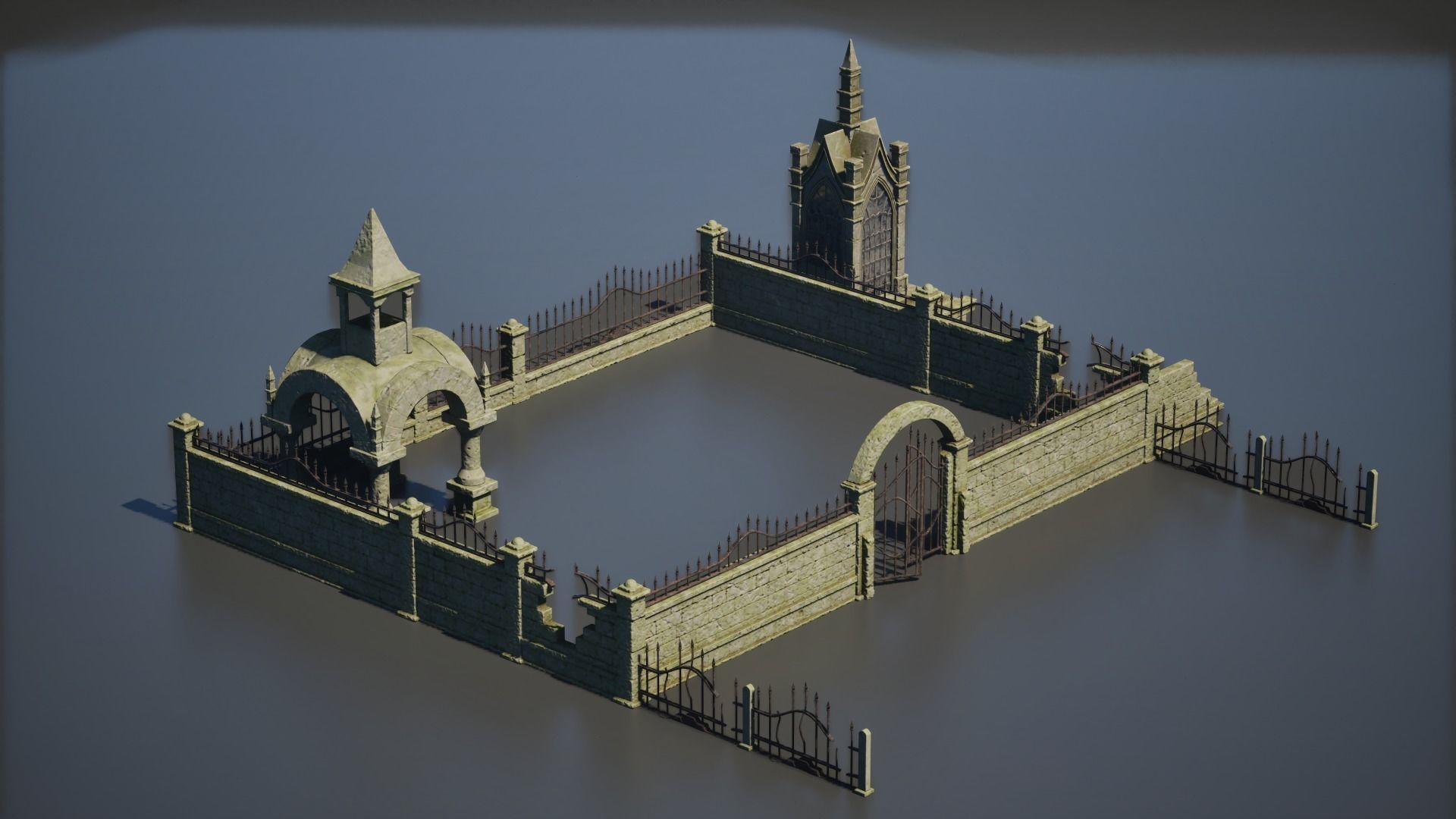 Graveyard pack vol 01 Low-poly 3D model_5