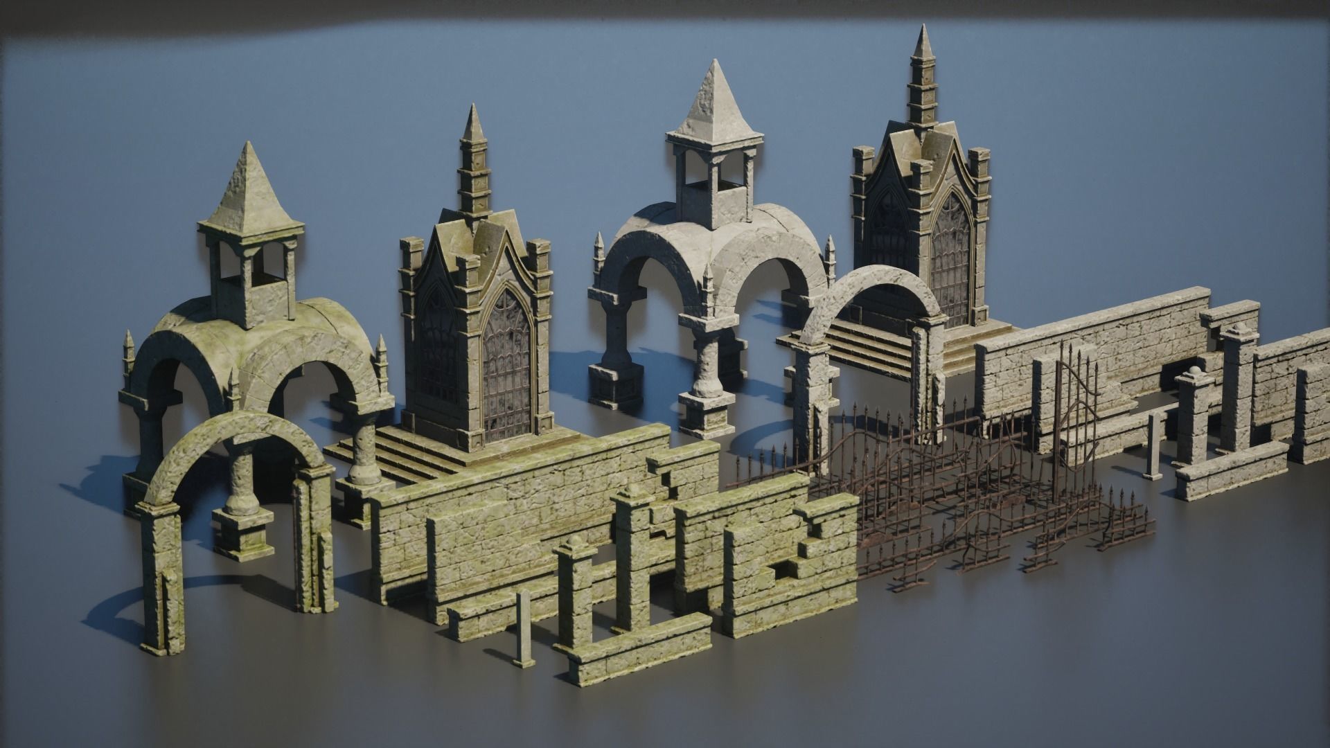 Graveyard pack vol 01 Low-poly 3D model_1