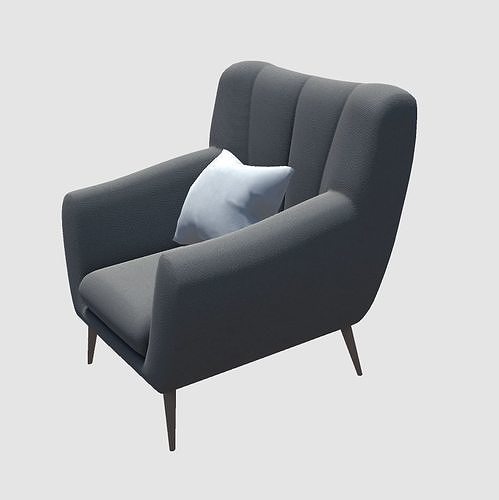 Upholstery Chair Low-poly 3D model