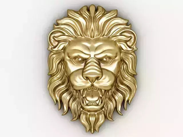 Lion Face Relief Pendant  Figure