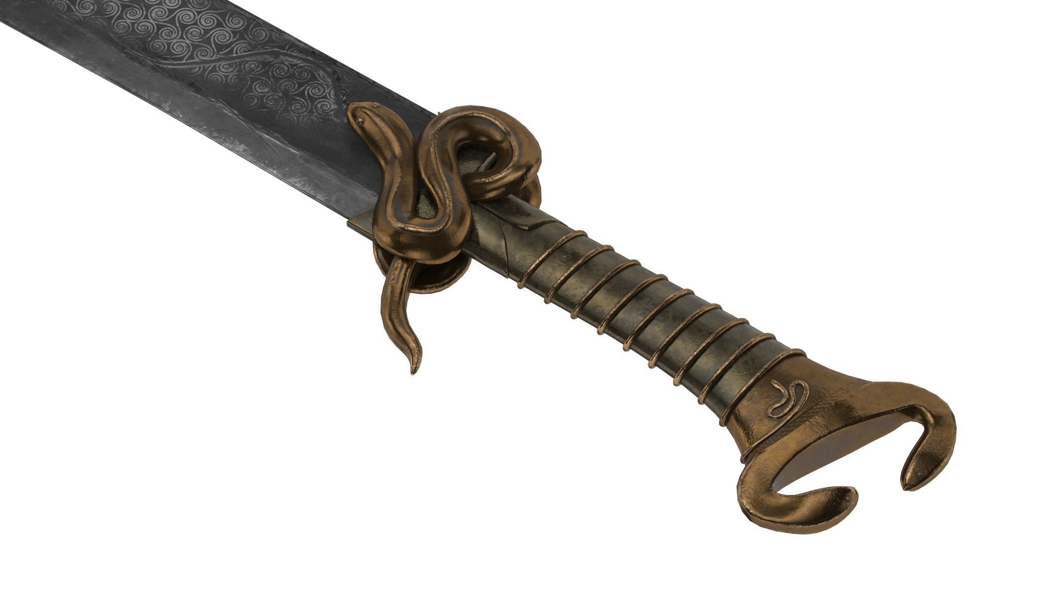 Harpe Sword  Low-poly 3D model_1