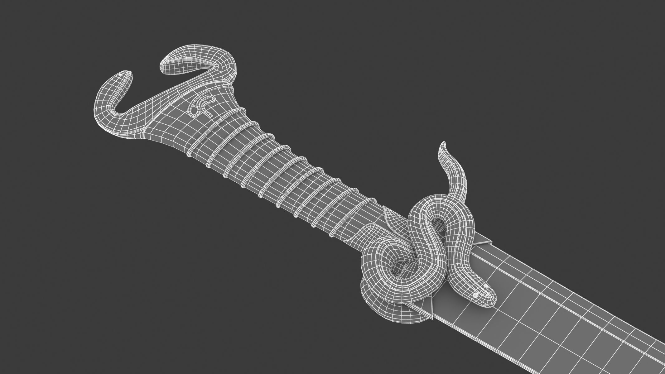 Harpe Sword  Low-poly 3D model_8