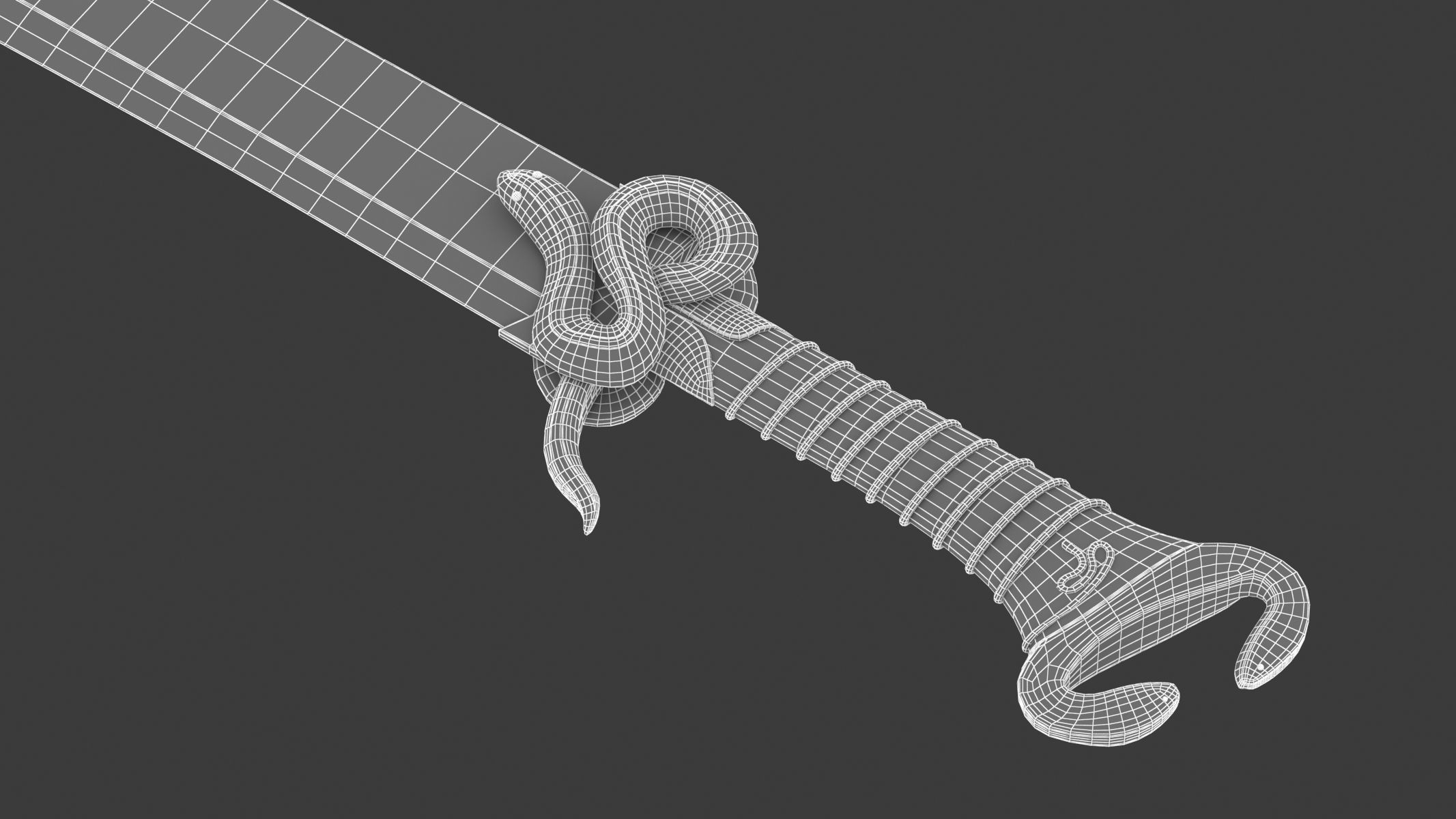 Harpe Sword  Low-poly 3D model_6