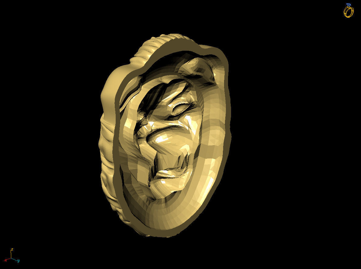 Lion Face Relief pendant  Figure 3D print model_10