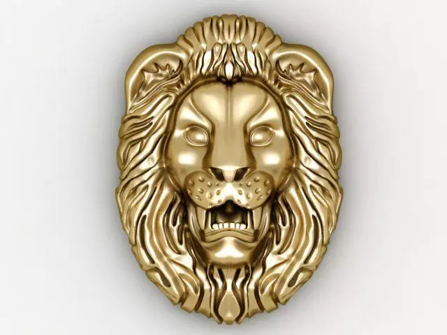 Lion Face Relief pendant  Figure 3D print model_0