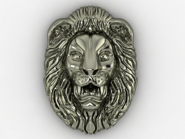 Lion Face Relief pendant  Figure 3D print model_6