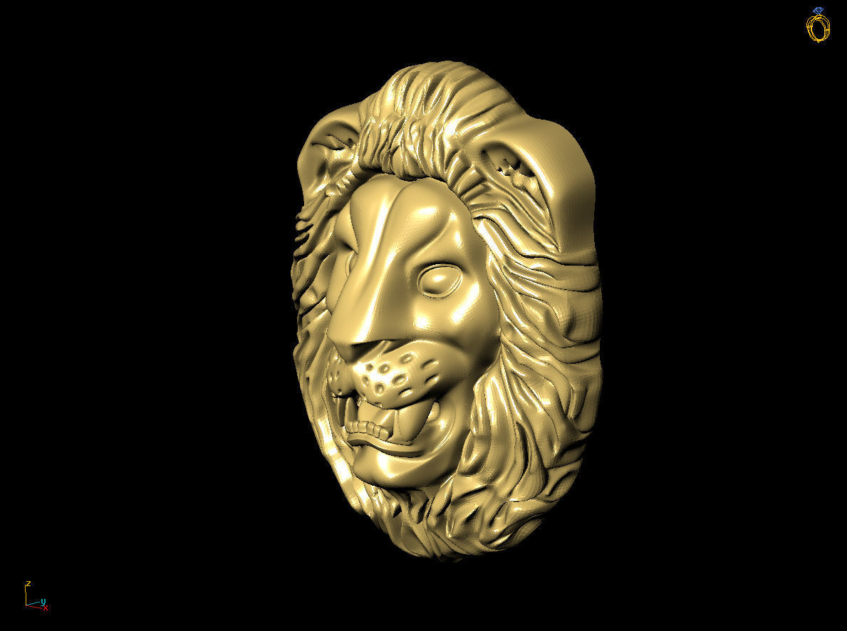 Lion Face Relief pendant  Figure 3D print model_1