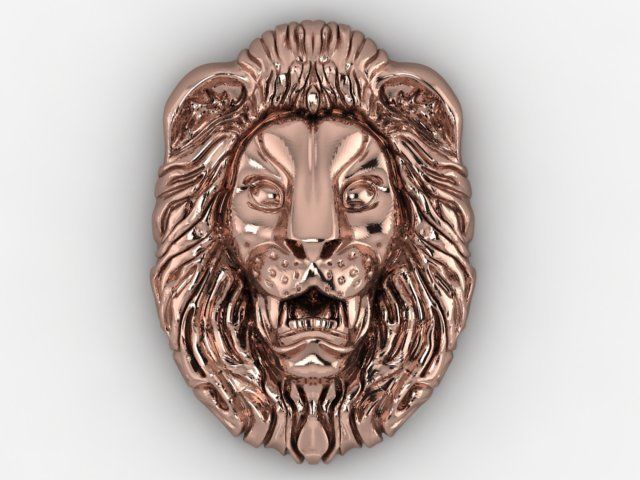 Lion Face Relief pendant  Figure 3D print model_7