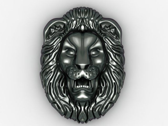 Lion Face Relief pendant  Figure 3D print model_5