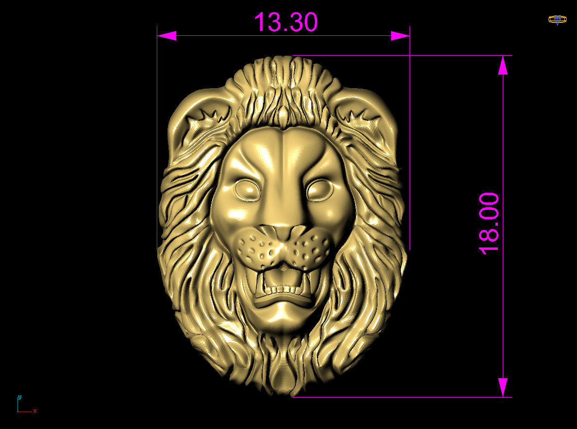 Lion Face Relief pendant  Figure 3D print model_8
