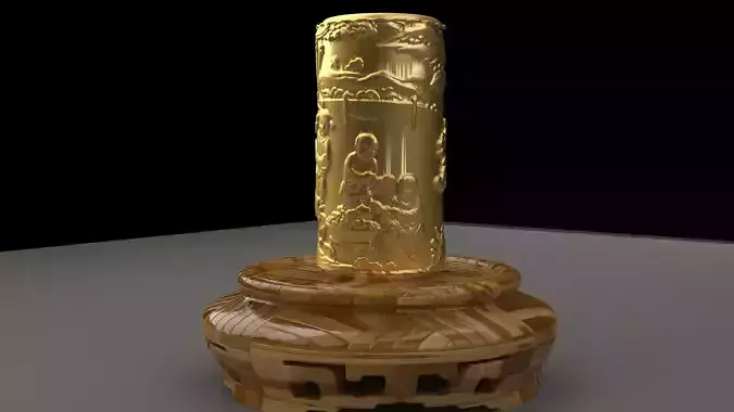 Chinese display stand with pencil holde