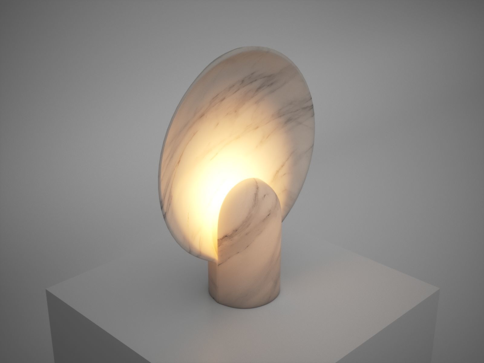 Sculpted Duoro Marble Lamp by Henry Wilson 3D model_21