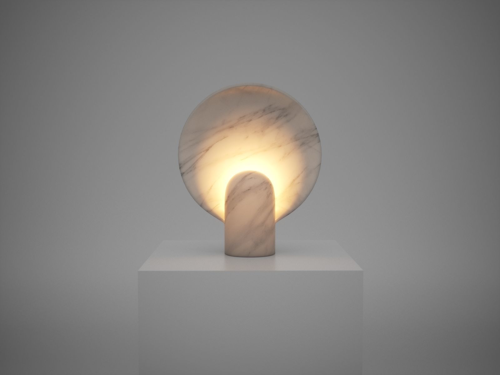 Sculpted Duoro Marble Lamp by Henry Wilson 3D model_12