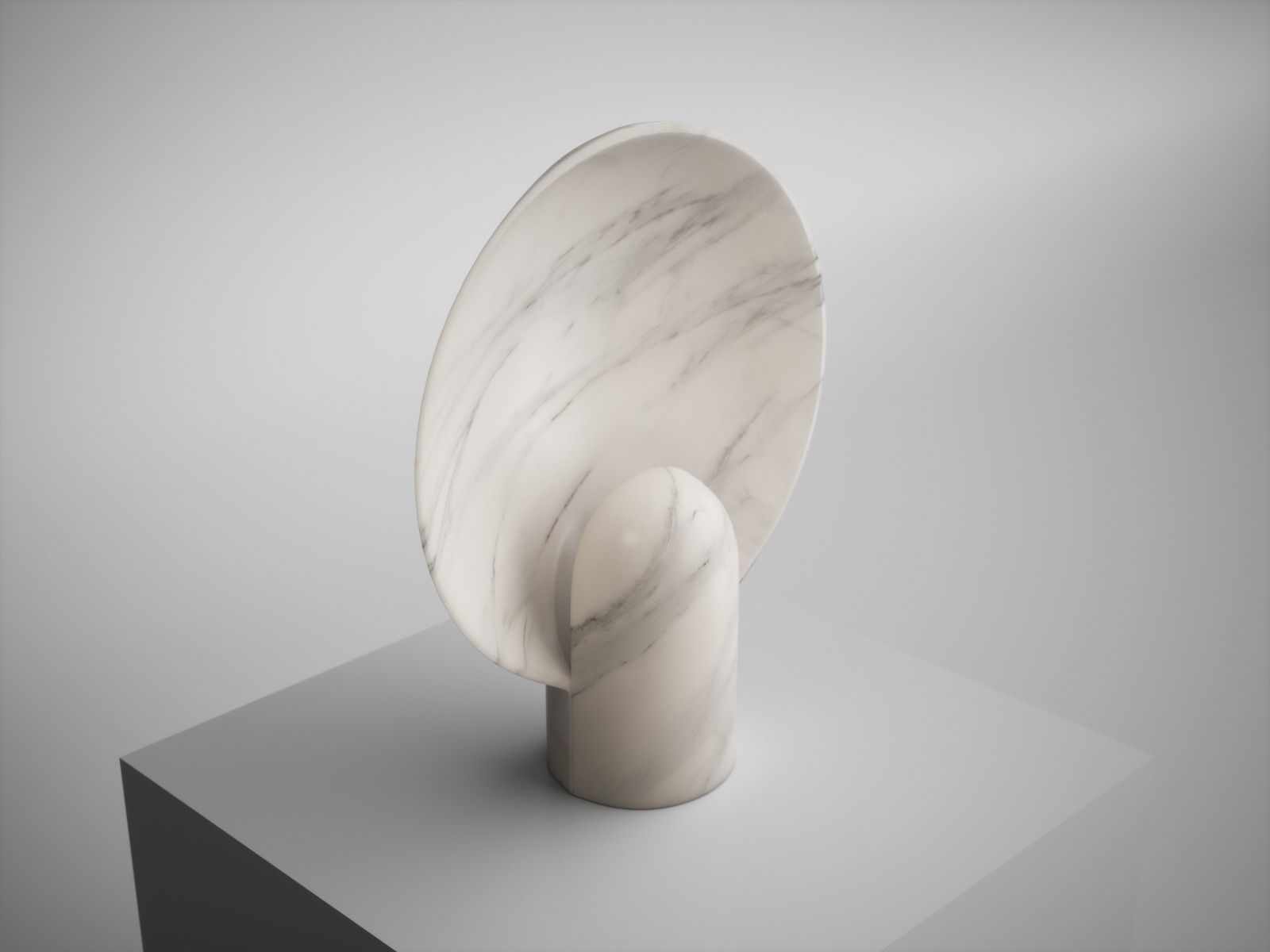 Sculpted Duoro Marble Lamp by Henry Wilson 3D model_6