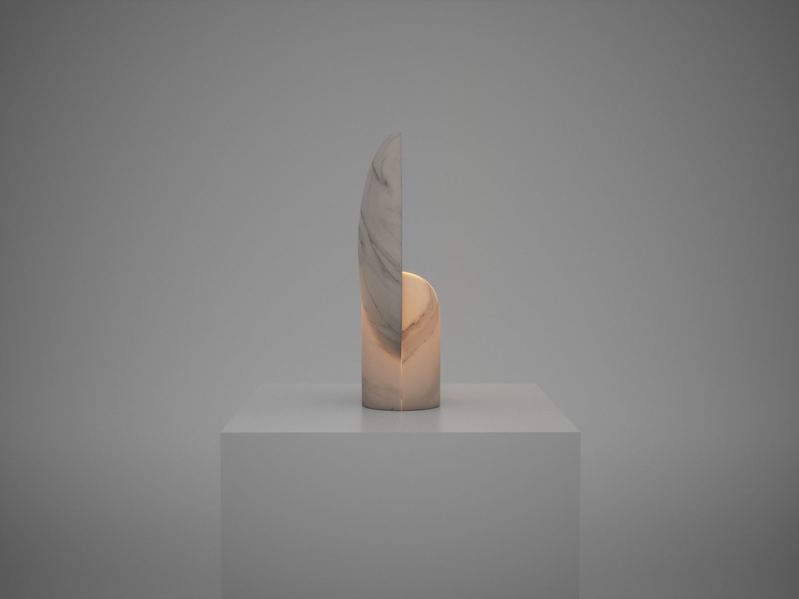 Sculpted Duoro Marble Lamp by Henry Wilson 3D model_14