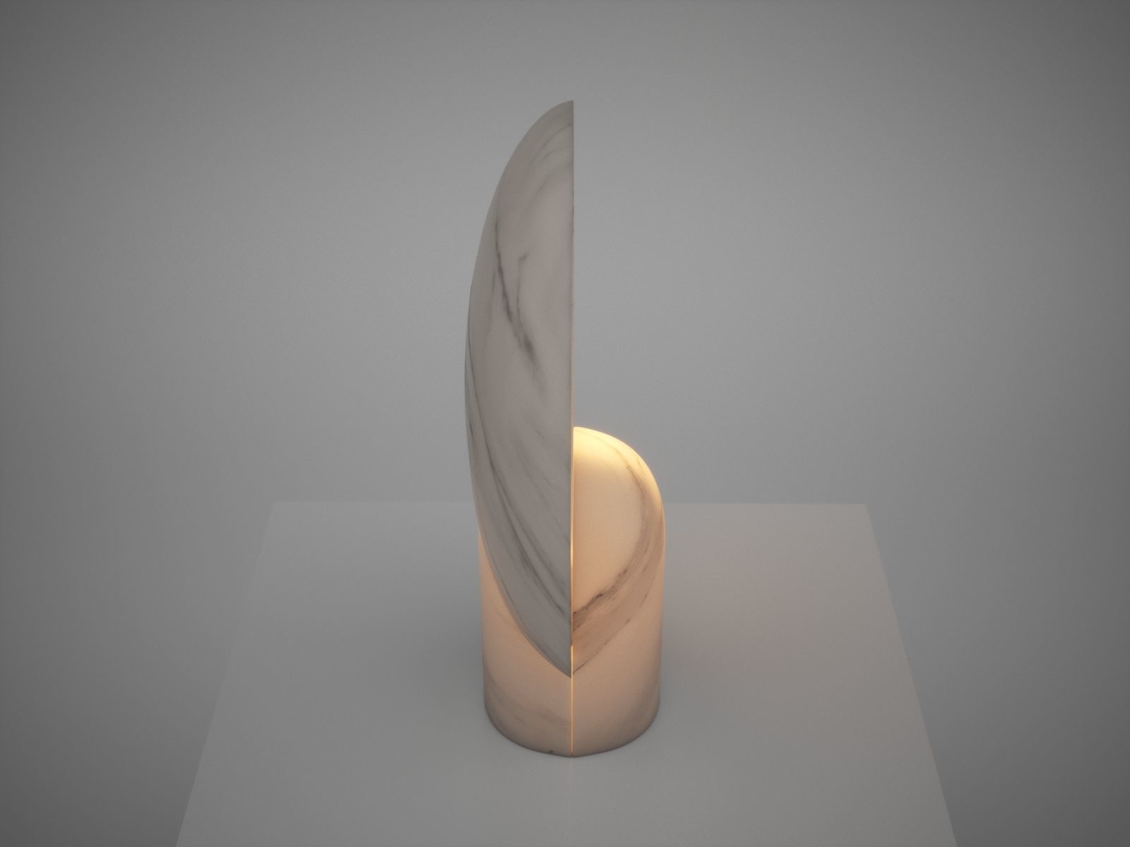 Sculpted Duoro Marble Lamp by Henry Wilson 3D model_18