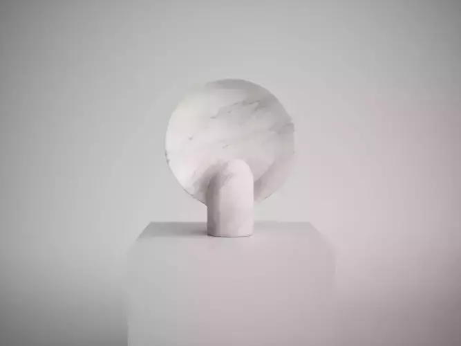 Sculpted Duoro Marble Lamp by Henry Wilson