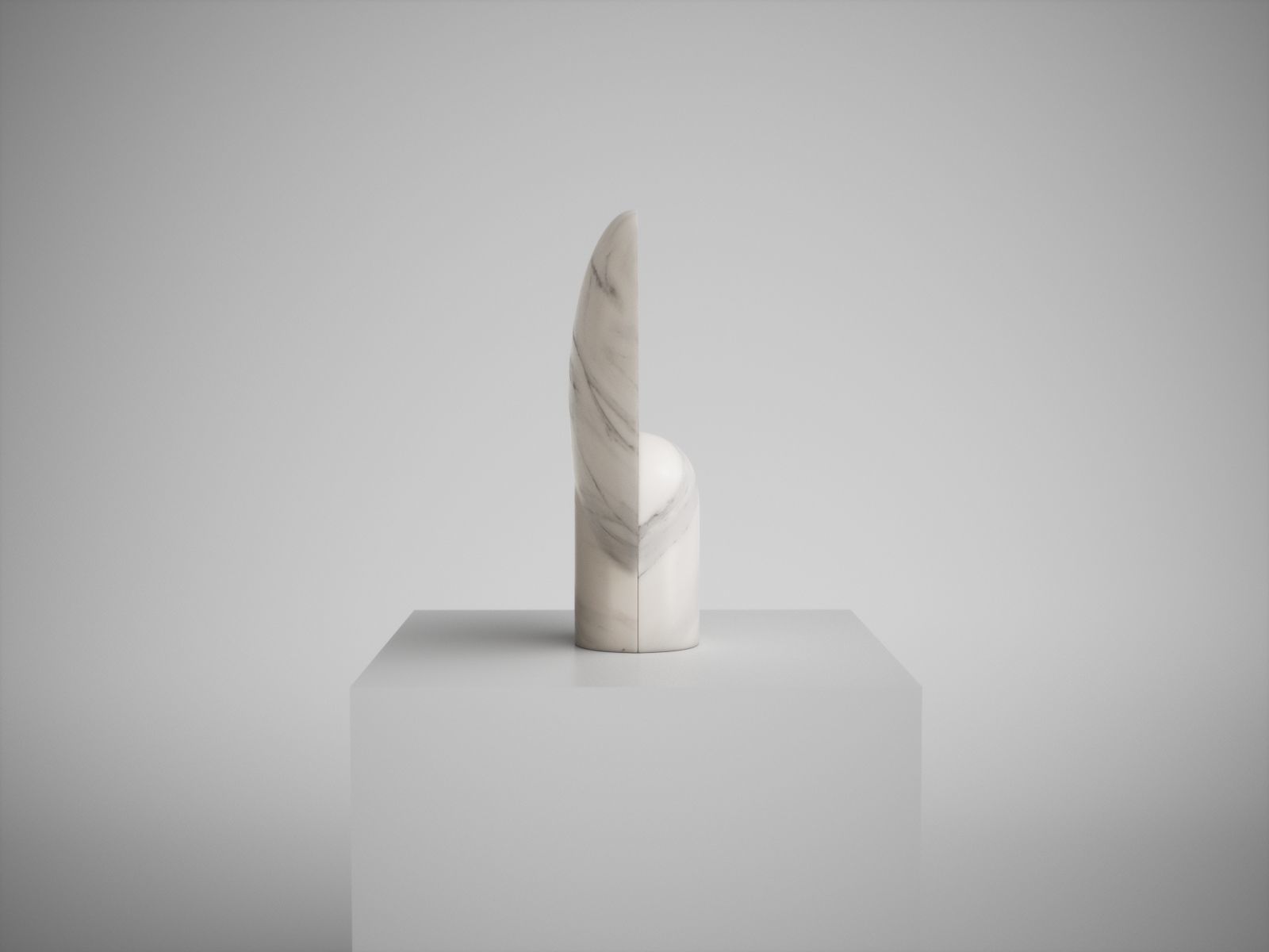 Sculpted Duoro Marble Lamp by Henry Wilson 3D model_1