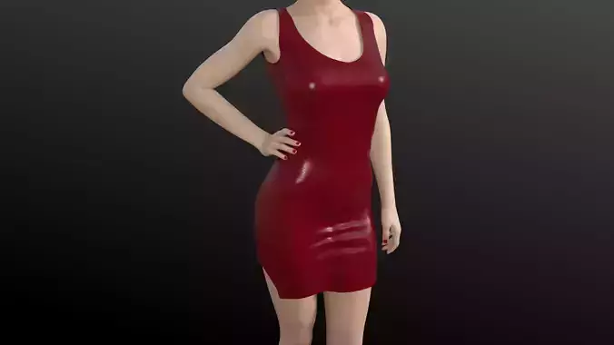 Tight Red Dress for Genesis 8 Female