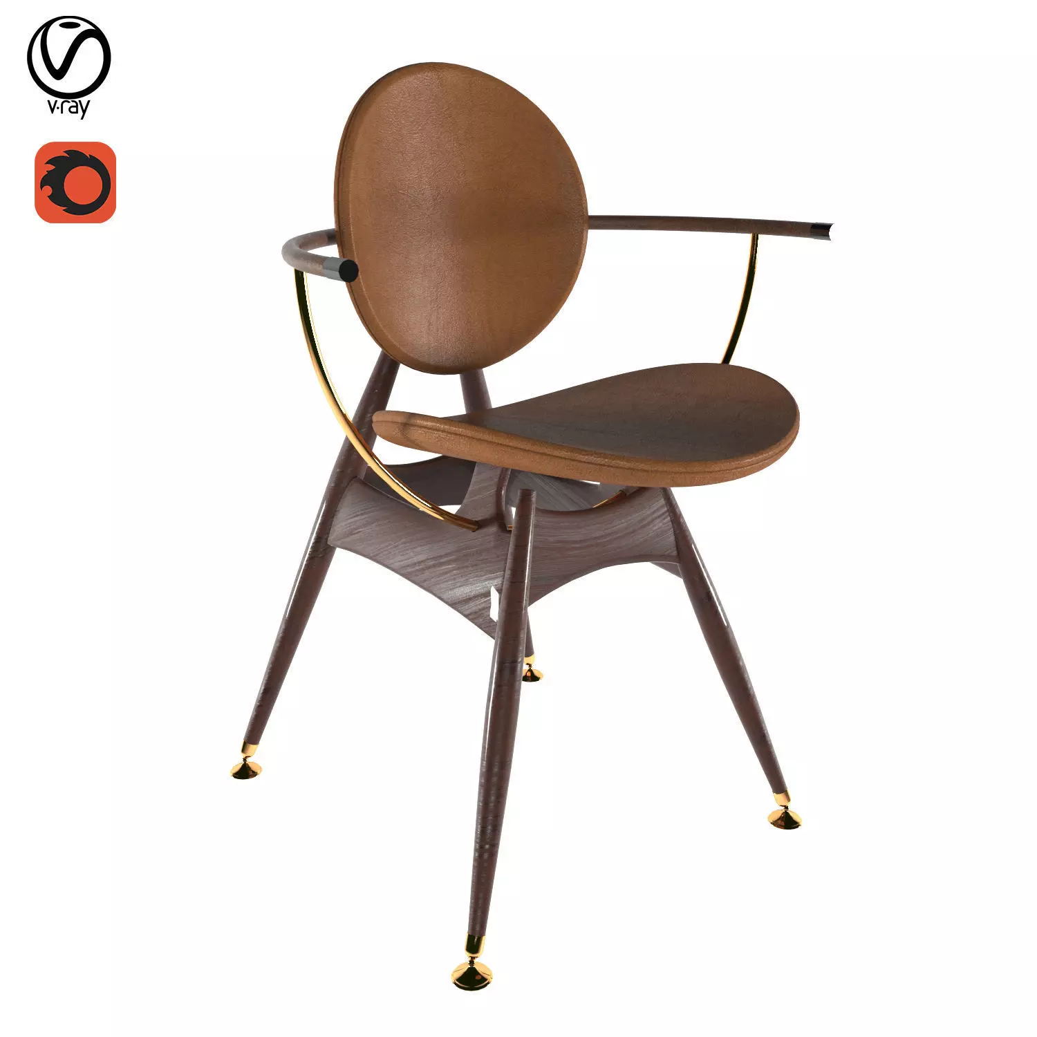 chair 2 dining - leather Free 3D model