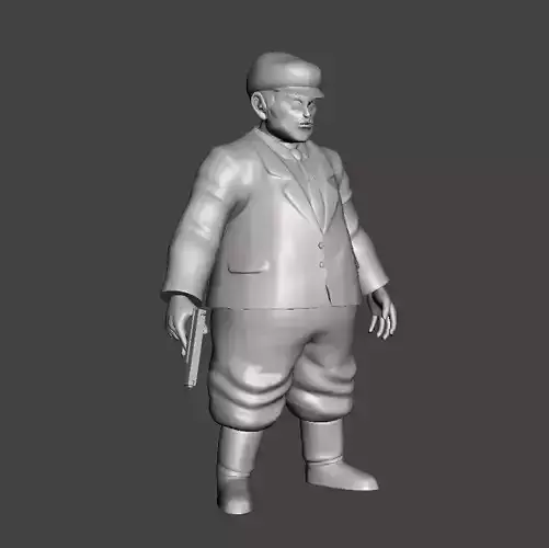 Smitty 3D Model man in suit and hat